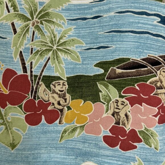 Tori Richard Disney Honolulu Hawaii Aulani Resort Blue Shirt Buttons Large EUC - Picture 14 of 14